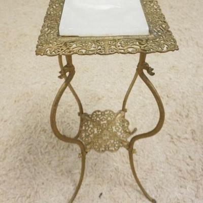 1294	VICTORIAN METAL STAND W/INSET ONYX TOP, APPROXIMATELY 13 IN X 30 IN HIGH
