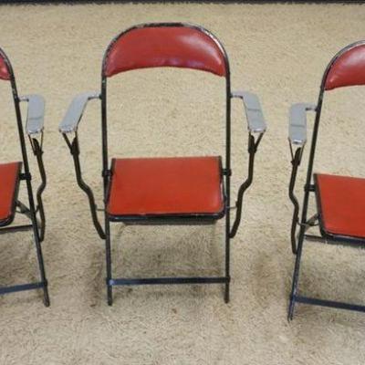 1231	LOT OF UNUSUAL FOLDING BRIDGE CHAIRS WITH CHROME ARMS
