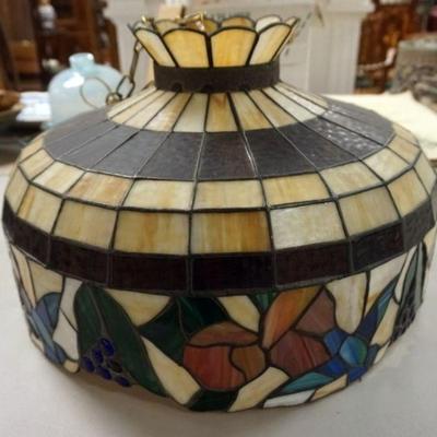 1168	STAINED GLASS HANGING DOME, APPROXIMATELY 20 IN X 15 IN H
