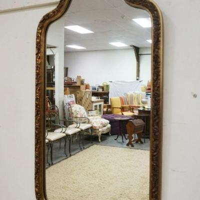 1273	HANGING MIRROR IN GILT FINISHED FRAME, APPROXIMATELY 21 IN X 38 IN
