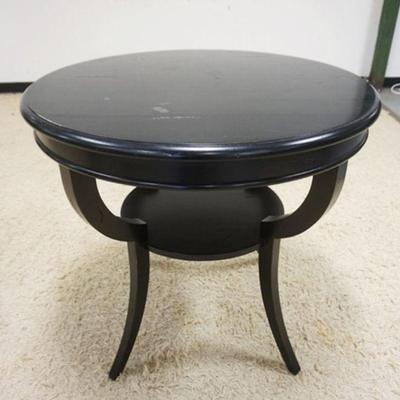 1288	CTH SHERRILL OCCASSIONAL ROUND TABLE, EBONY FINISH, WEAR TO TOP, APPROXIMATELY 34 IN X 31 IN HIGH
