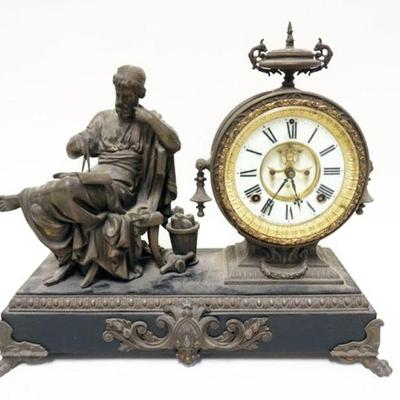 1152	ANSONIA VICTORIAN FIGURAL MANTLE CLOCK, APPROXIMATELY 15 IN H
