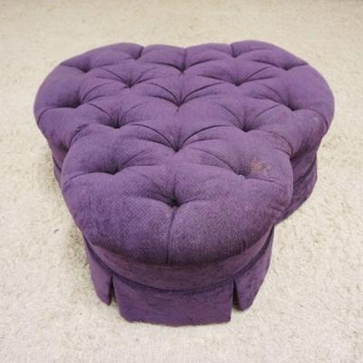 1297	CLOVER SHAPED TUFTED UPHOLSTERED STOOL, SOME STAINING, APPROXIMATELY 38 IN X 19 IN HIGH
