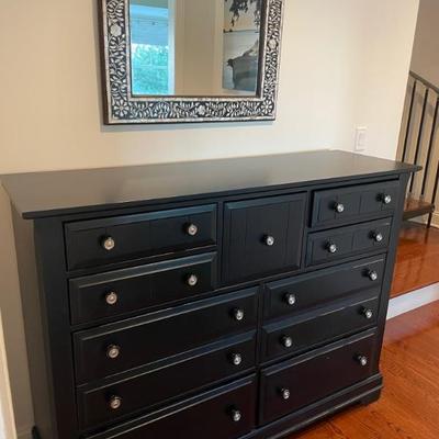 Vaughan-Basset Cottage Collection 9-Drawer Triple Dresser in Black. Classic clean lines give this a timeless versatility. 