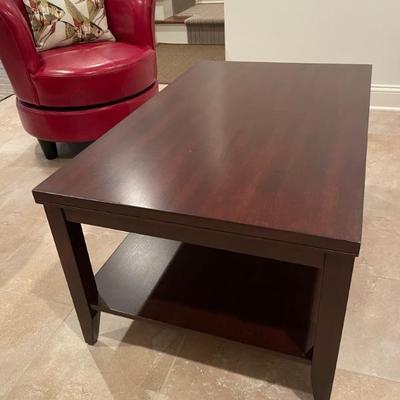 Coffee Table with full wood top.  Lower shelf great for reducing clutter and keeping things organized.  (38" L x 24" W x...