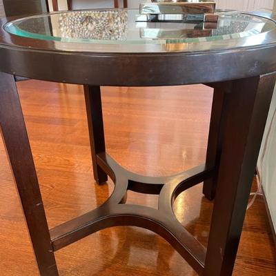 Magnussen Glass Cocoa Side Table (26â€ D x 26â€ H)  