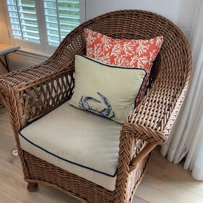 This Bar Harbor Wicker Lounge Chair reflects the traditions of Maine summer vacations, and long lazy days. An understated elegant...