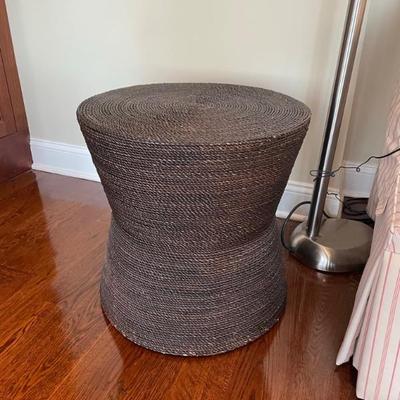 Crate & Barrel Wicker End Tables. (19" H x 19" D)  (2 available)