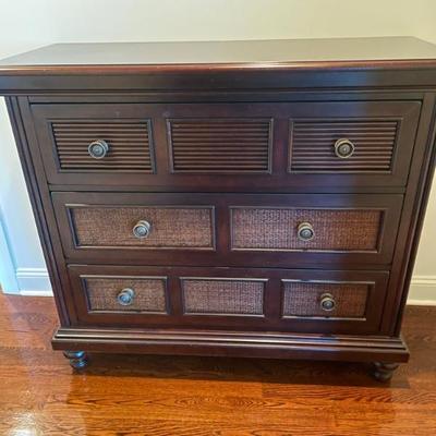 Stanley Furniture Modern British Colonial three drawer dresser in chestnut.  (48" W  19" D x 43" H) 