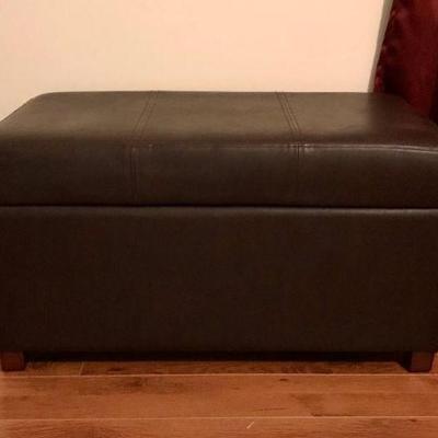 Leather Bench with Storage