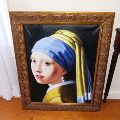 Oil on canvas reproduction of Girl With a Pearl Earring - original by Johannes Vermeer