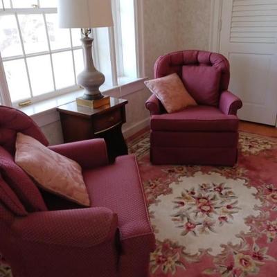 Cranberry accent chairs - 2 available
