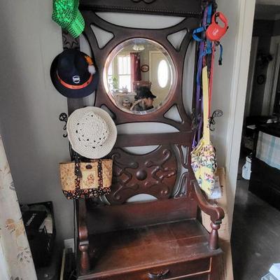 Antique hall tree 