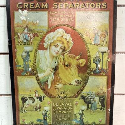 Tin Advertising Sign: De Laval Cream Separators