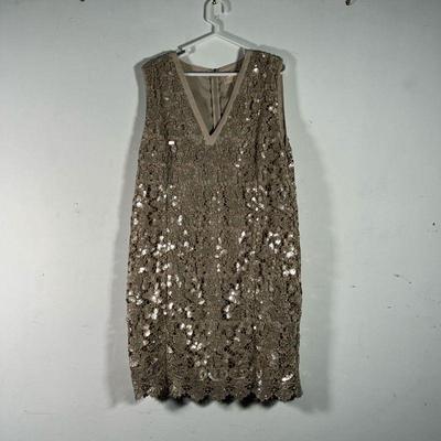 MICHAEL KORS DRESS  |  
Sequined dress with shaped hem; size 14