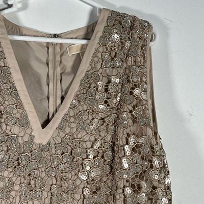 MICHAEL KORS DRESS  |  
Sequined dress with shaped hem; size 14