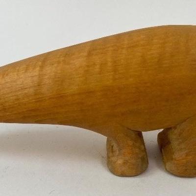 Carved Cotton Wood Polar Bear Figurine
