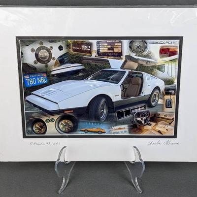 Bricklin SV-1 Double Matted Framed Photograph by Charles Abrams- Signed
