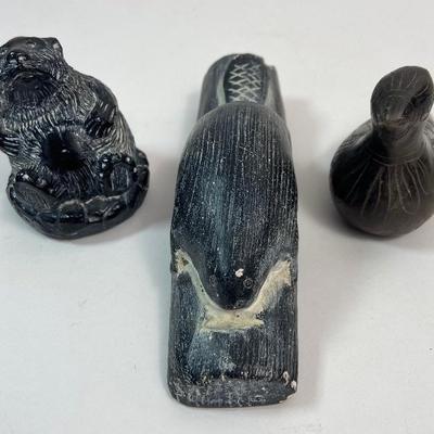 A Collection of Northwest Costal Native Carvings - Two Beavers and a Dove
