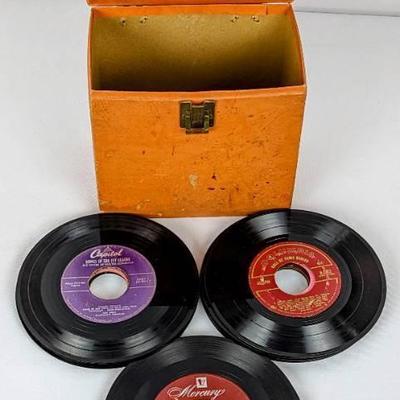 Vintage 45 Records and Case
