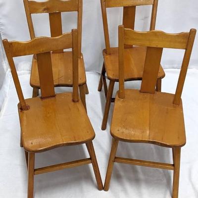 Four Antique Wood Children's Chairs
