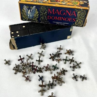 Antique Embossing Company Dominoes From 1930's and Antique Jacks 45 ct
