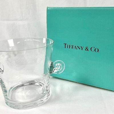 Tiffany & Co. Scroll-Handle Crystal Ice/Champagne Bucket In Original Box
