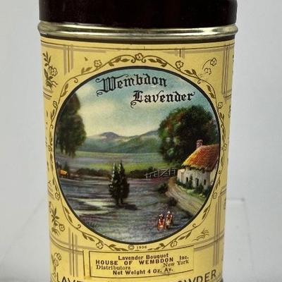 Wembdon Lavender Talc Powder Tin circa 1936 - Still Full!