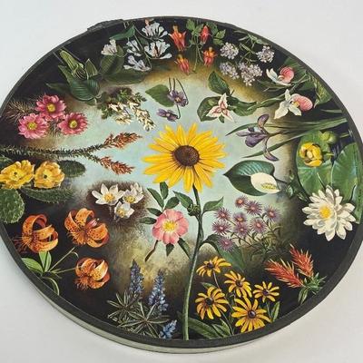 Vintage Springbok Circular Round Puzzle - Wild Flowers 1965