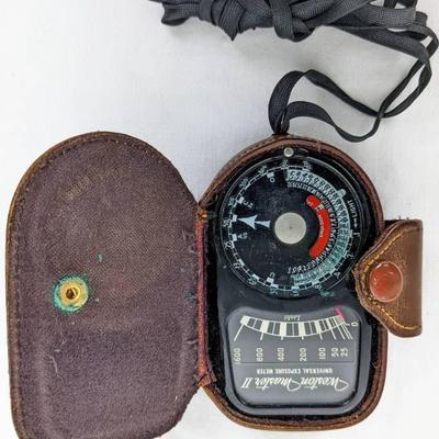 1940s Weston Master II Light Exposure Meter in Service Leather Case
