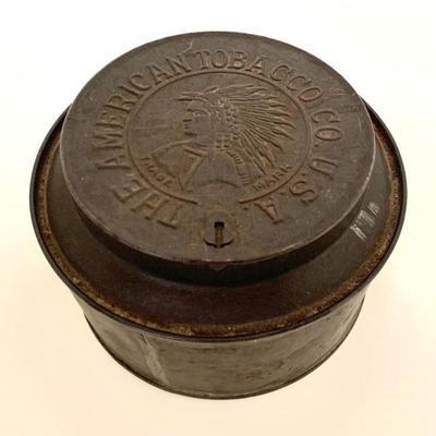 Ant. tobacco tin, in good cond.
