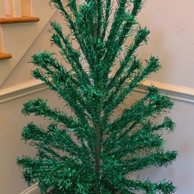 Vtg. Peco aluminum Christmas pine tree, 5 ft., 10 in.