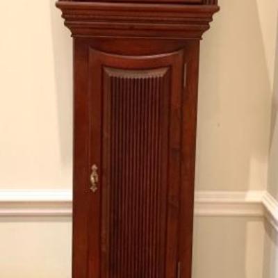 Ethan Allen mahogany tall case clock, with key
