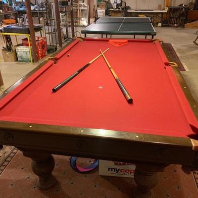 8 ft. slate pool table