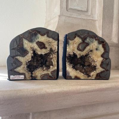 Septarian bookends 