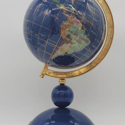 Semi Precious Gemstone Desktop Globe is 15in t