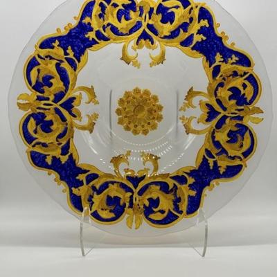 Versace Pattern Hand Painted Centerpiece Bowl