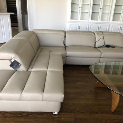Moroni Italian Leather Hand Crafted Sectional Sofa