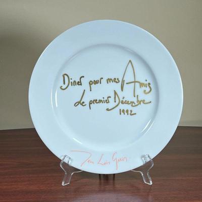 JEAN LOUIS GERIN PLATE  |  
Limoges for Jean Louis et Linda Gerin, hand signed inscription, dated 1992 - dia. 11.5 in.