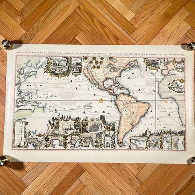 REPRODUCTION MAP OF THE AMERICAS  |
Reproduction of an Amsterdam 1719 map "Carte Tres Curieuse de la Mer du Sud..." by Penn...