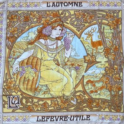 ART NOUVEAU SILK SCARF  |
"L'Automne Lefevre-Utile" scarf - l. 33 x w. 29 in.