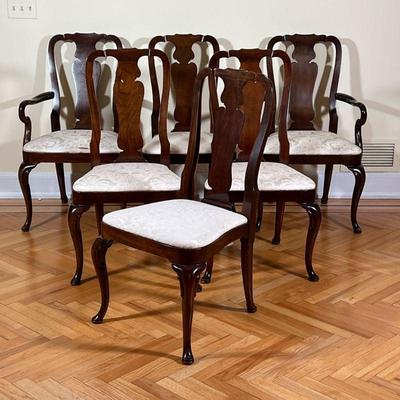 (6pc) KINDEL FURNITURE QUEEN ANNE CHAIRS  | 
Including two arm chairs, and four side chairs - l. 23 x w. 24 x h. 39 in. (armchair)
