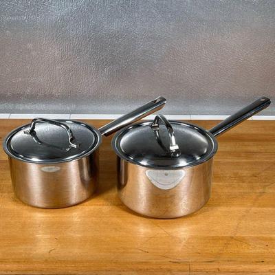(2pc) CUISINART POTS  |
Saucepans with lids - h. 4 x dia. 6.5 in.