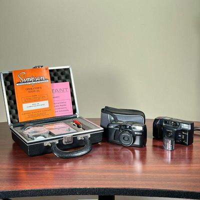 (3pc) CAMERAS ETC  |
Including two 35mm film cameras and a cased Simpson Illumination Level Meter

