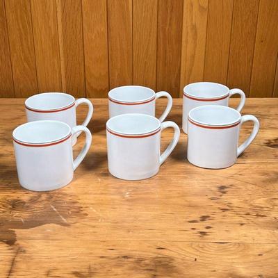 (5pc) D'AUTEUIL COFFEE CUPS  |
French Porcelaine D'Auteuil Bistro Rust Orange coffee cups - w. 5 x h. 3.25 in.