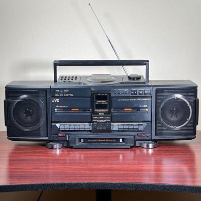 BOOM BOX  |
JVC PC-X300 model speaker set - l. 25.75 x w. 8 x h. 9 in.