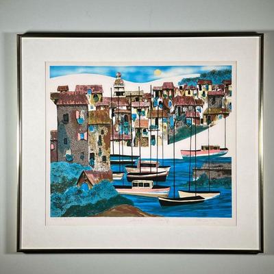 ITALIAN VILLAGE LITHOGRAPH  |
Pencil signed lower right, titled lower center, numbered lower left, ed. 135/275 - w. 26.5 x h. 23.5 in....