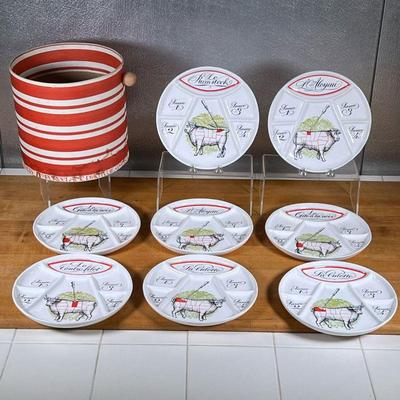 D'AUTEUIL BEEF COW PLATES  |
With divided section, fondue tasting plates, including space for four different sauces - dia. 8.5 in.