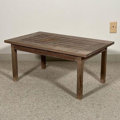 TEAK LOW TABLE  |
Teak wood coffee table with open slats - l. 30 x w. 18.5 x h. 14 in.

