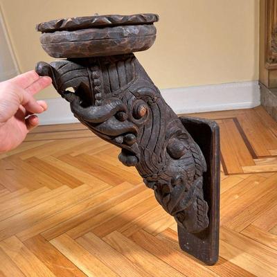 BAROQUE CARVED PRICKED SCONCES  |
Architectural element, heavily carved in high relief with leaves, scrolls, and other devices, mounting...